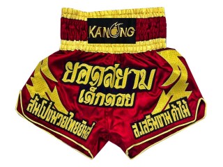 Shorts de Muay Thai Personalizados : KNSCUST-1016 Rojo