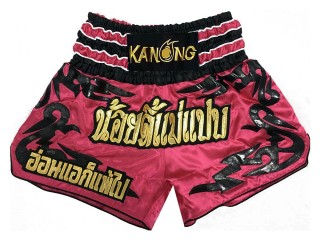 Pantalones Cortos Muay Thai Personalizados : KNSCUST-1019 Rosa