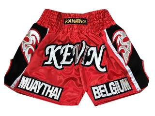Pantalon muay thai hombre Personalizados : KNSCUST-1031 Rojo