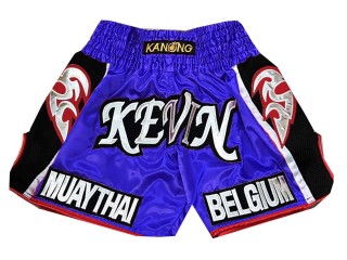 Pantalon Muay thai hombre Personalizados : KNSCUST-1032 Azul