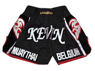 Pantalon Boxeo  thai hombre Personalizados : KNSCUST-1033 Negro