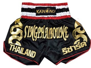 Pantalon muay thai hombre Personalizados : KNSCUST-1035 Negro