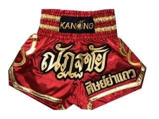 Pantalones Cortos Muay Thai Personalizados : KNSCUST-1044 Rojo