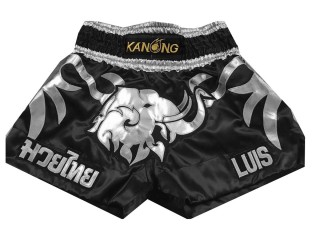 Pantalones Muay Thai Personalizados : KNSCUST-1047 Negro