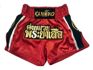 Pantalón Muay Thai Personalizados : KNSCUST-1086 Rojo