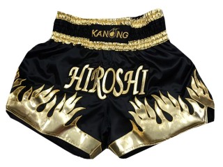 Short muay thai personalizado : KNSCUST-1093 Negro