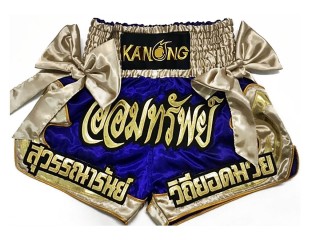 Short muay thai personalizado : KNSCUST-1095 Azul