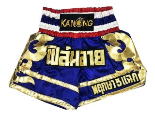 Pantalon Muay Thai Personalizados : KNSCUST-1098 Azul