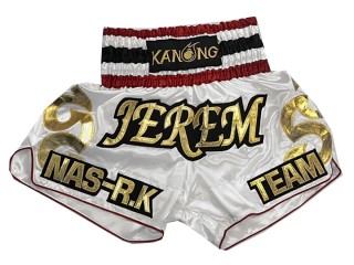 Short muay thai personalizado : KNSCUST-1101 Blanco