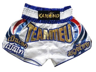 Pantalones Muay Thai Personalizados : KNSCUST-1131 Blanco