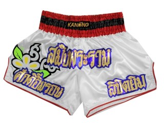 Pantalon muay thai personalizado : KNSCUST-1133 Blanco