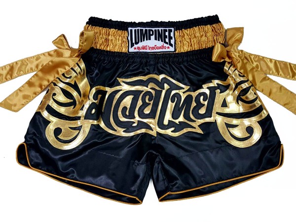  Pantalones cortos de boxeo Muay Thai; patrones tradicionales de  estilo de estrella tailandesa dorado-negro con letras tailandesas doradas  Muay Thai, Letra tailandesa dorada negra con oro Muay Thai : Ropa, Zapatos