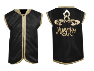 Personalizados - Kanong Chaqueta Muay Thai Cornerman : Negro Lai Thai