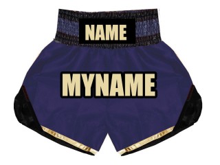 Pantalon de boxeo personalizados : KNBSH-022-Azul marino