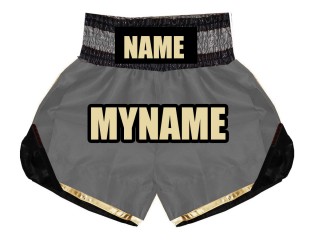 Shorts de boxeo personalizados : KNBSH-022-Plata
