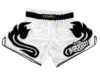 Short de  Muay Thai Retro Kanong : KNSRTO-209-Blanco