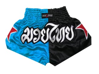 Niños Pantalones de Muay Thai de Boxsense : BXSKID-005-Cielo azul