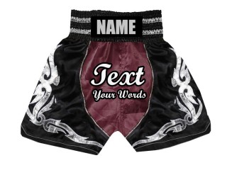 Shorts de boxeo personalizados : KNBSH-024-Granate-Negro
