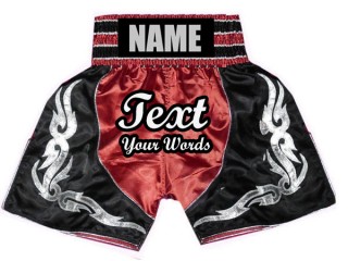Shorts de boxeo personalizados : KNBSH-024-Rojo-Negro