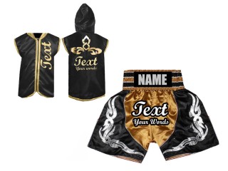 Personalizados - Capucha de Boxeo + Pantalones Boxeo : Oro