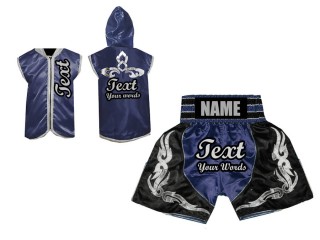 Ropa boxeo personalizada - Sudaderas con capucha + Pantalones Boxeo : Marina