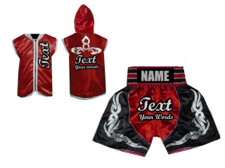 Ropa boxeo personalizada - Sudaderas con capucha + Pantalones Boxeo : Rojo