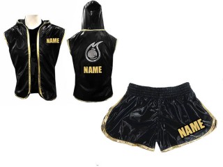 Personalizados - Capucha de Boxeo + Pantalones Boxeo para Mujer : Negro