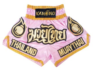 Kanong Pantalones Muay Thai para niños  : KNS-118-Rosado-K