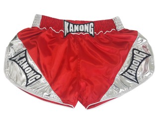 Pantalones kick boxing mujer Kanong : KNSRTO-201-Rojo-Plata