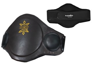Protecciones de muay thai Ventral Piel : Marrón/Negro