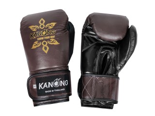 Guantes de Boxeo de Piel Kanong : Marrón/Negro