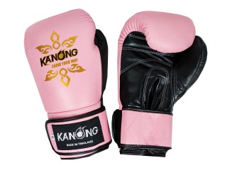 Guantes de Boxeo de Piel Kanong : Rosa/Negro