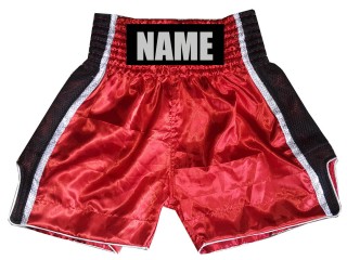Pantalones de boxeo personalizados : KNBSH-027-Rojo