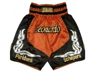 Shorts de Box Personalizados : KNBXCUST-2035-Naranja-Negro