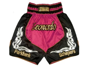 Shorts de Box Personalizados : KNBXCUST-2035-Rosa-Negro