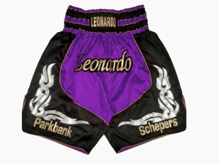 Shorts de Box Personalizados : KNBXCUST-2035-Púrpura-Negro