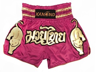 Pantalon Muay Thai Kanong  : KNS-135-Rosa oscuro