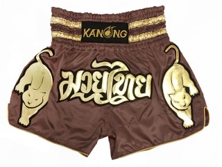 Pantalones de kick boxing Kanong  : KNS-135-Marrón claro
