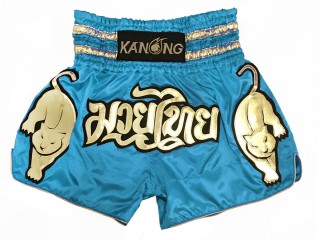 Pantalon Muay Thai Kanong  : KNS-135-Cielo azul