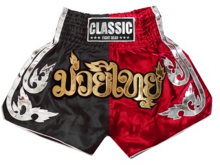 Calzonas muay thai Classic : CLS-015-Negro-Rojo