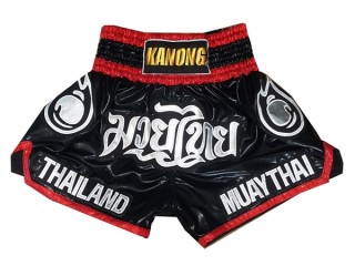 Pantalones Muay Thai Kanong para mujeres  : KNS-118-Negro