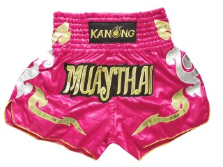 Kanong Pantalones Muay Thai Mujer Kanong  : KNS-126-Rosa oscuro