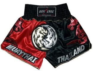 Short de Muay Thai Boxsense : BXS-003-Rojo-Negro
