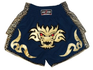 Pantalones Muay Thai Retro Boxsense : BXSRTO-026-Azul marino