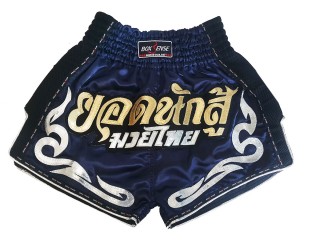 Pantalones Muay Thai Retro Boxsense : BXSRTO-027-Azul marino