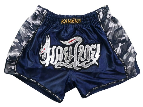 Pantalones Muay Thai Retro Kanong : KNSRTO-231-Azul marino