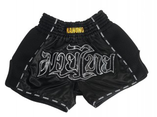 Pantalones Muay Thai Retro Kanong : KNSRTO-206-Negro