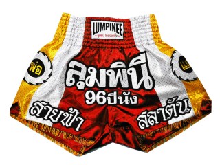 Pantalones Muay Thai Lumpinee para niños : LUM-001-Rojo