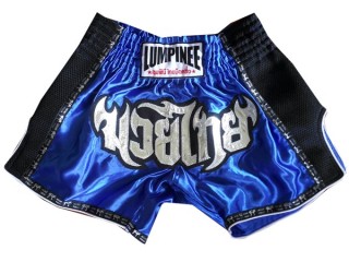 Pantalones Muay Thai Retro de Lumpinee : LUMRTO-003-Azul