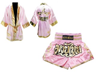 Personalizados - Kanong Bata + Pantalones Muay Thai : Rosado Lai Thai